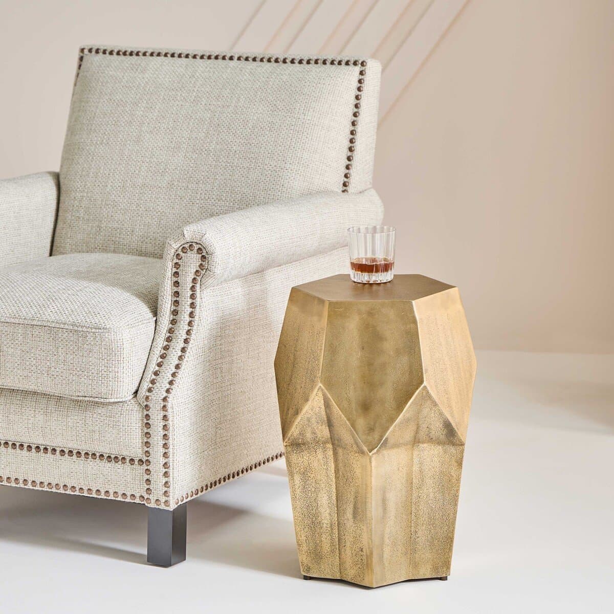 Bout de canapé en aluminium L38 cm - RAOUL - Calicosy