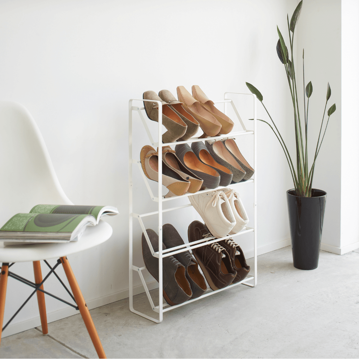 Meuble à chaussures à 4 niveaux L53 cm - FRAME - Calicosy