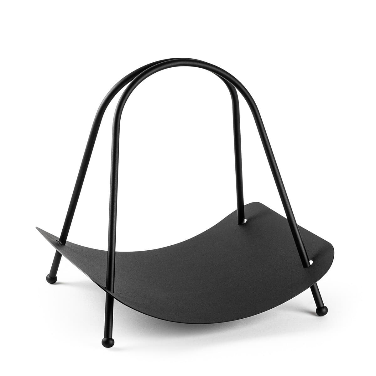 Range bûches design en métal noir H50 cm - Métal - Calicosy