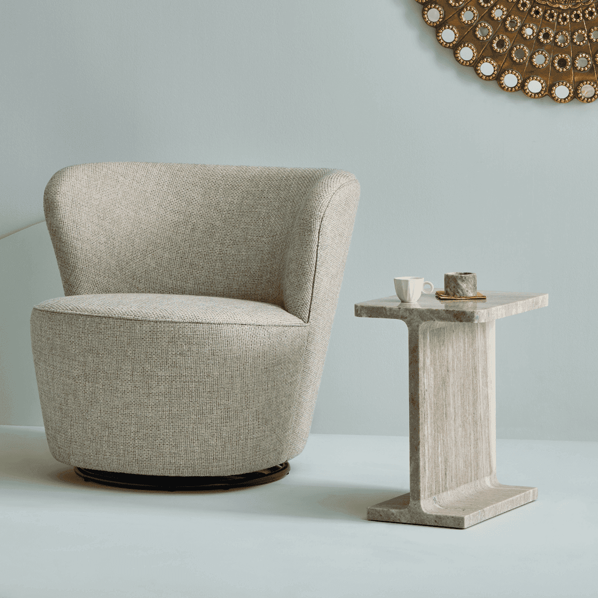 Sellette en Marbre L38 cm - HYPPOLITE - Calicosy