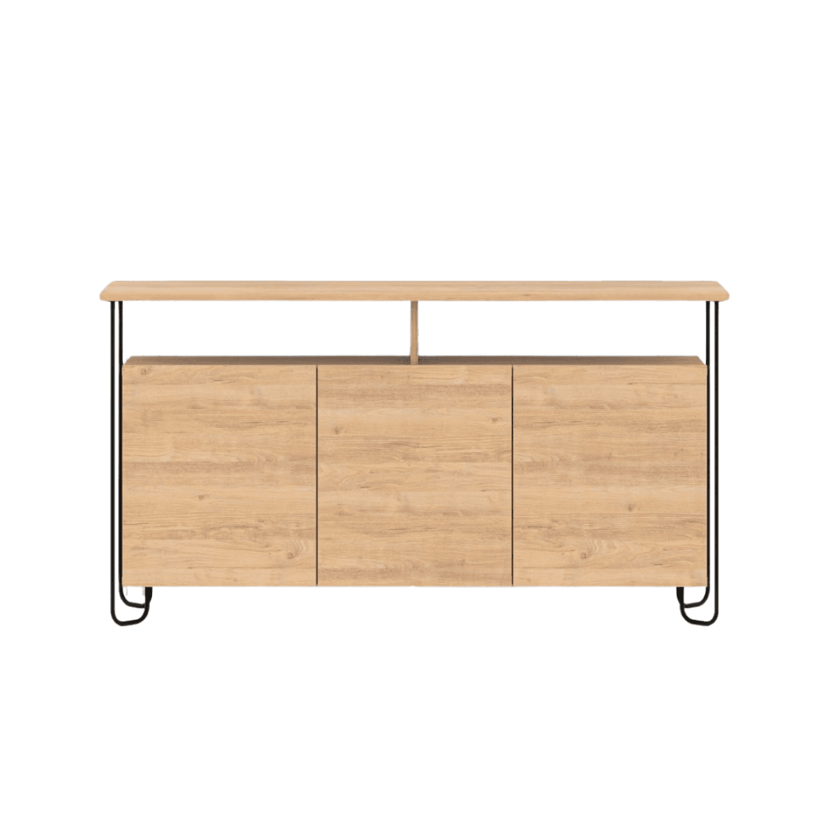 Buffet 3 portes et pieds en métal Dilly - L130 cm - Panneaux de particules - Calicosy
