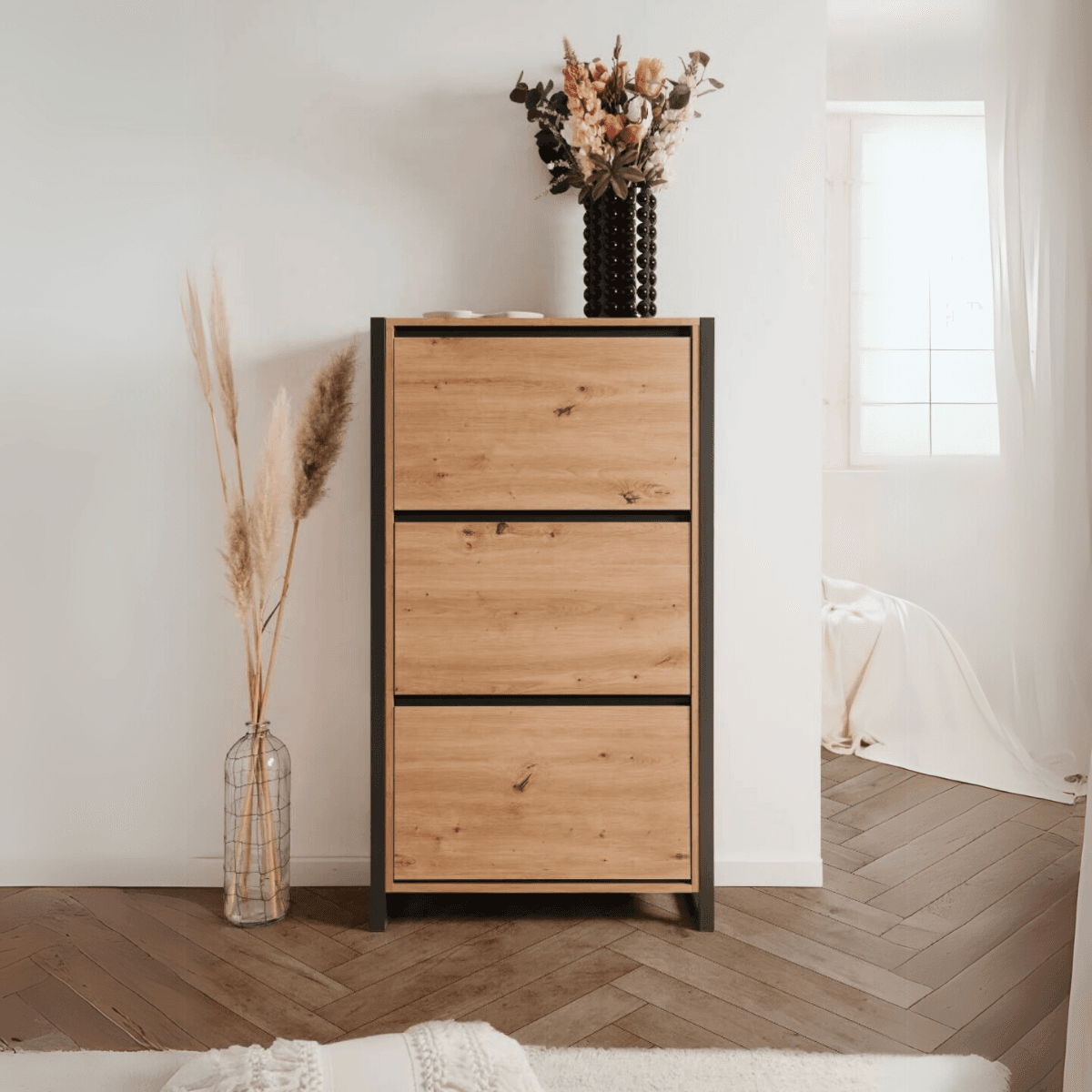 Meuble à Chaussures 3 Abattants L70 cm - DENVER - Calicosy