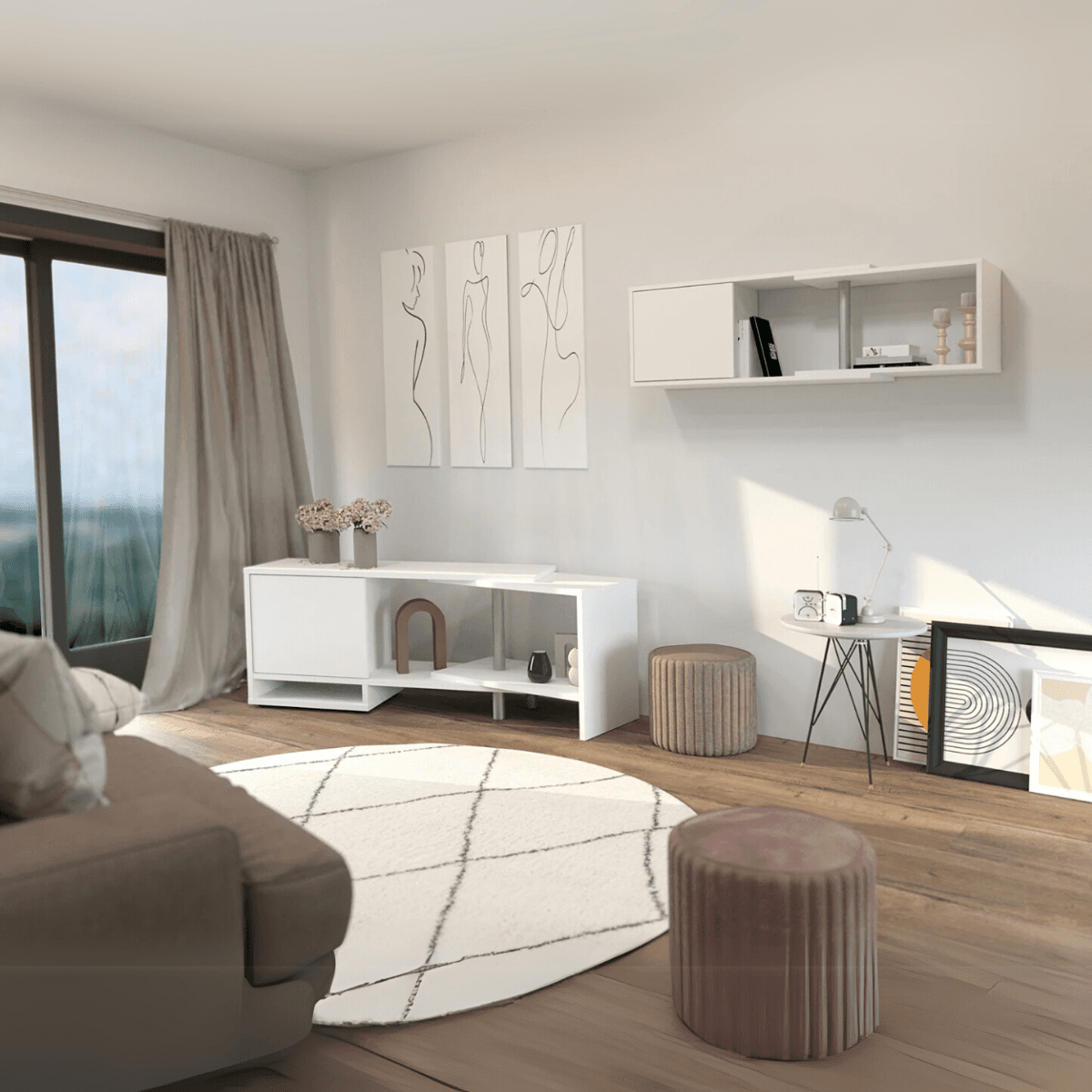 Meuble TV d'Angle Modulable - Flex - Calicosy