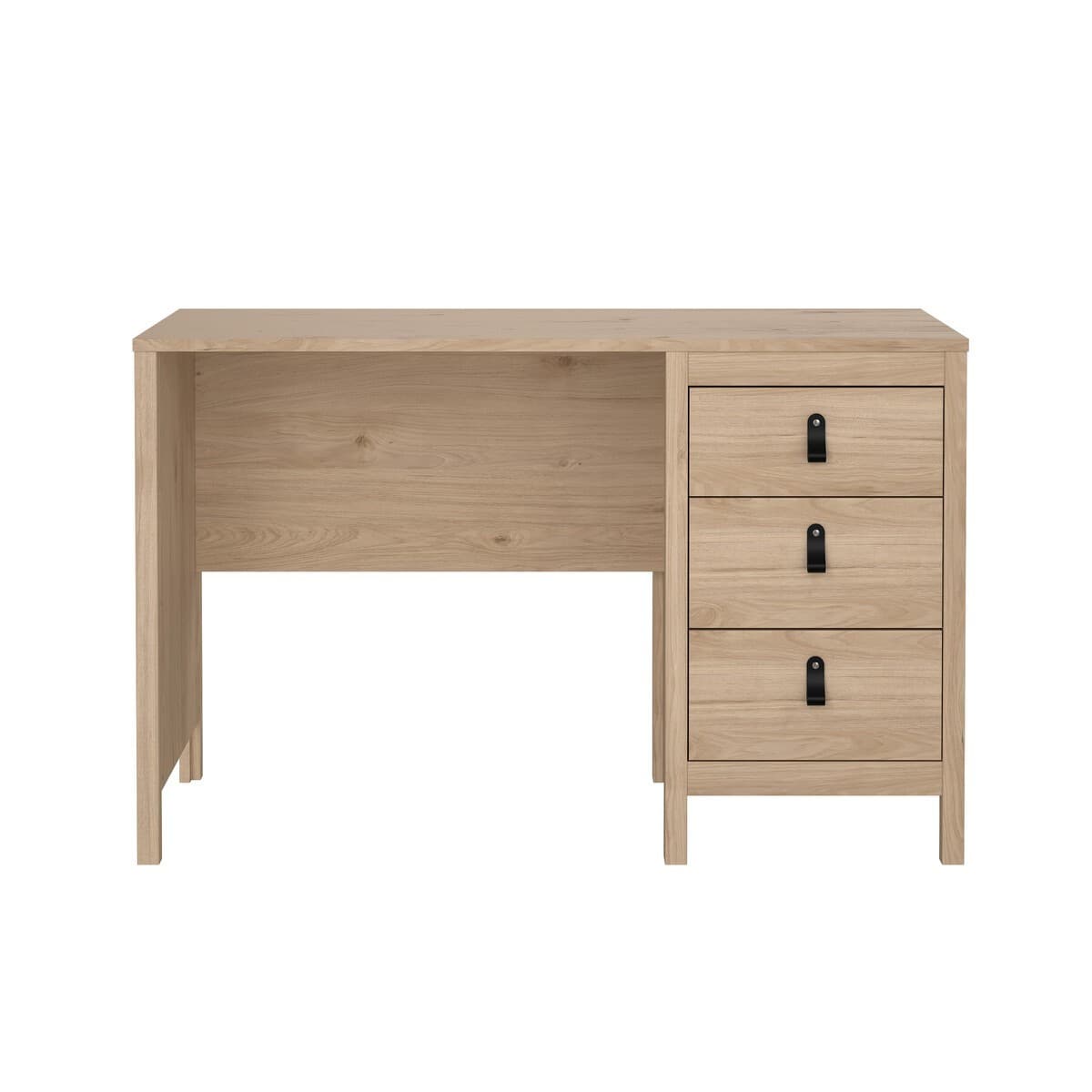 Bureau 3 tiroirs L120,4 cm - BARCELONE - Couleur : Bois clair - Panneaux de particules - Calicosy