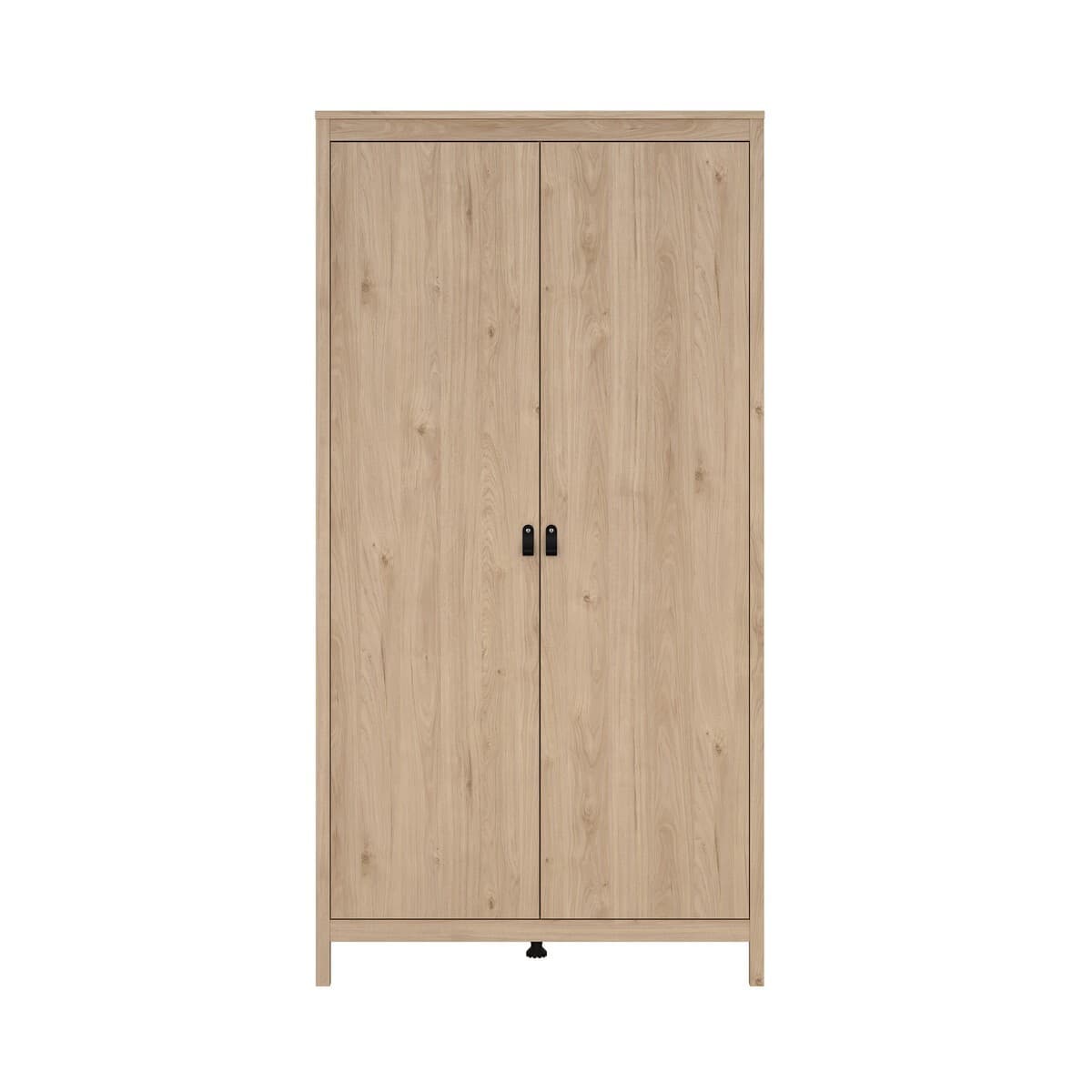 Armoire 2 portes H199 cm - BARCELONE - Couleur : Bois clair - Panneaux de particules - Calicosy