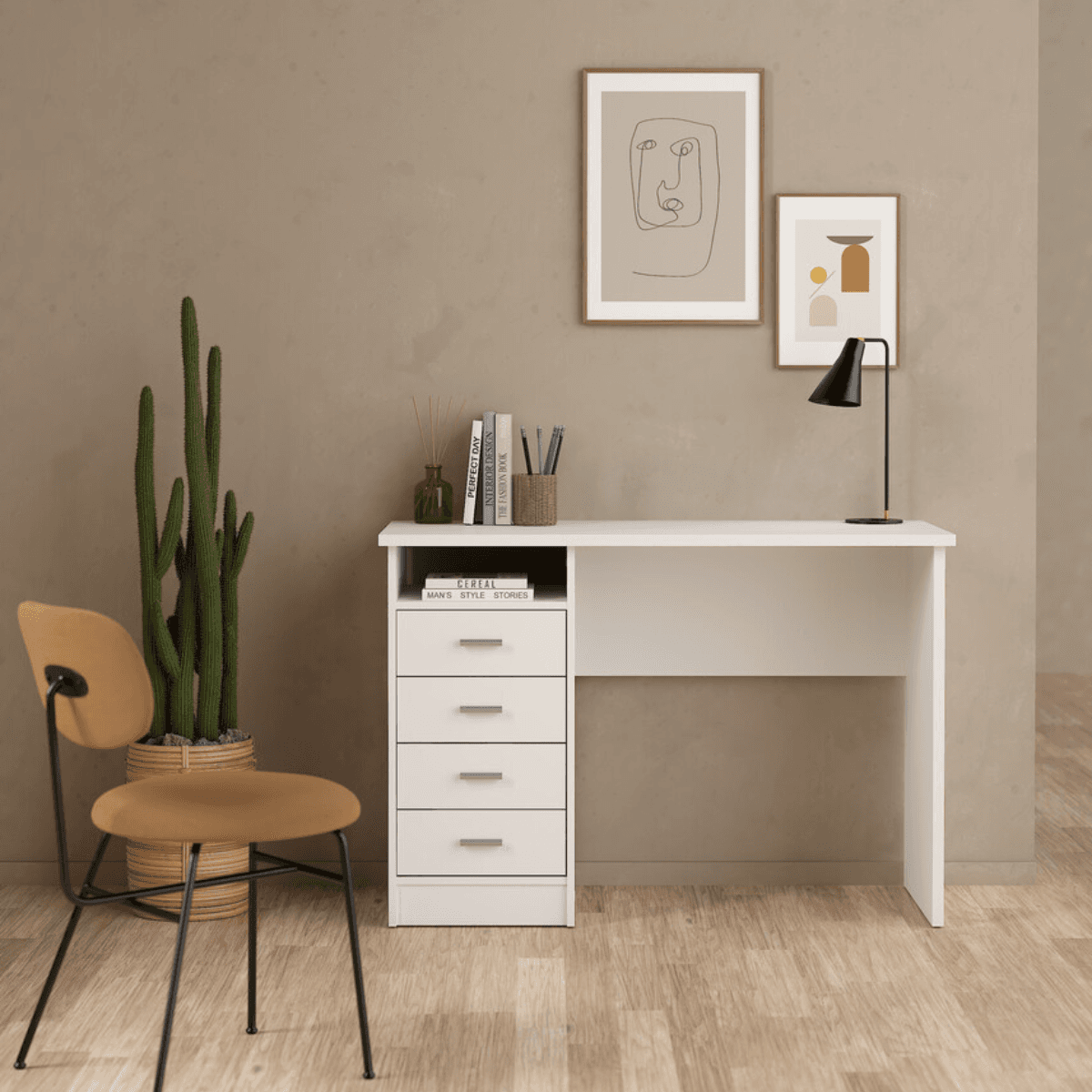 Bureau 4 tiroirs L110 cm - FUNCTION - Calicosy