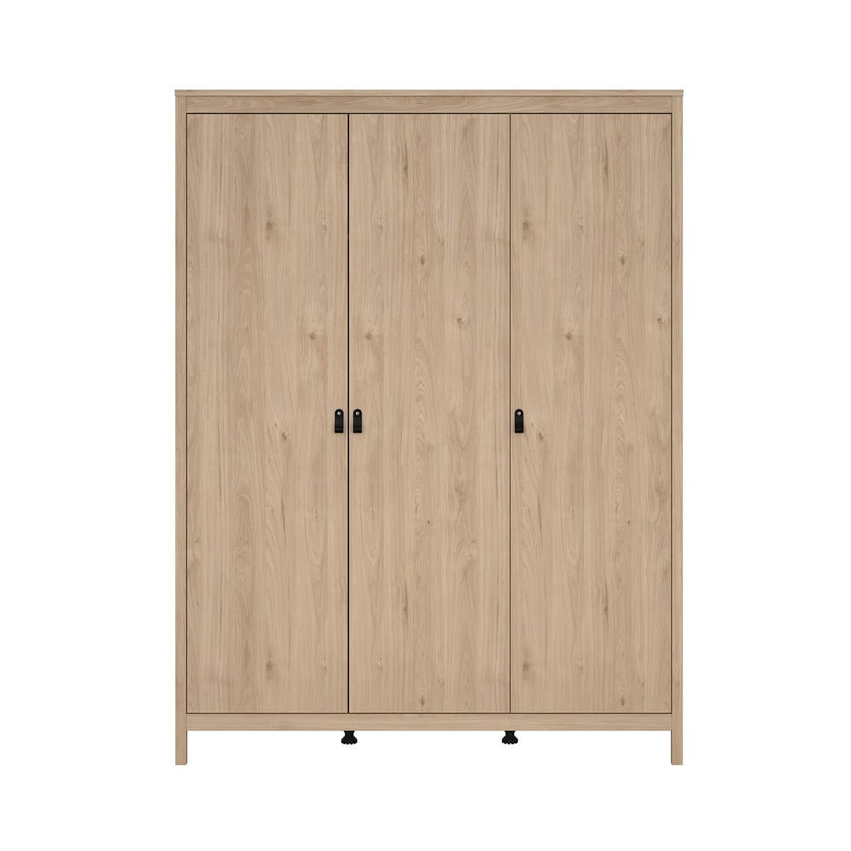 Armoire 3 portes L150 cm - BARCELONE - Couleur : Chêne - Panneaux de particules - Calicosy