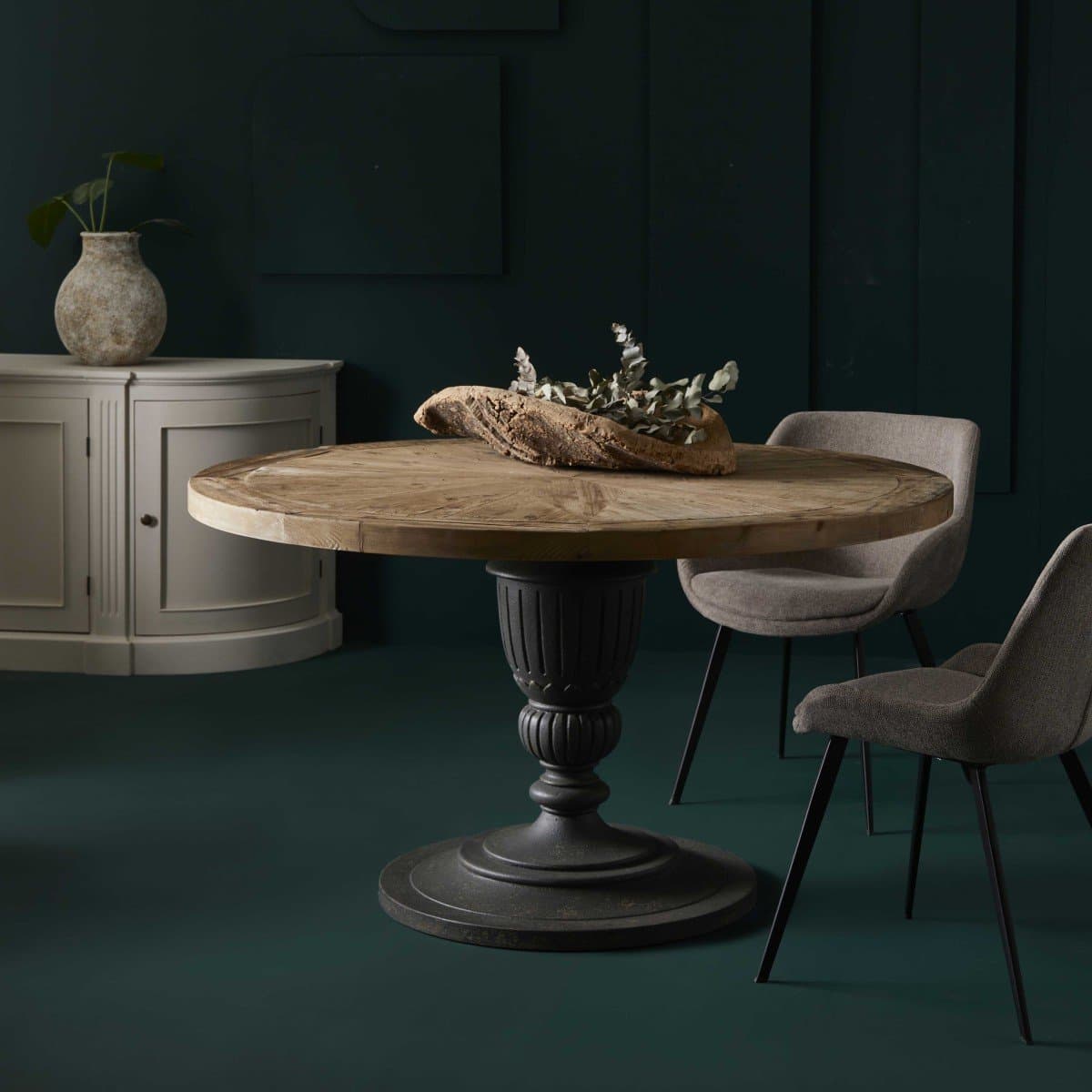 Gueridon en vieux pin L140 cm - MAGISTRAL - Calicosy