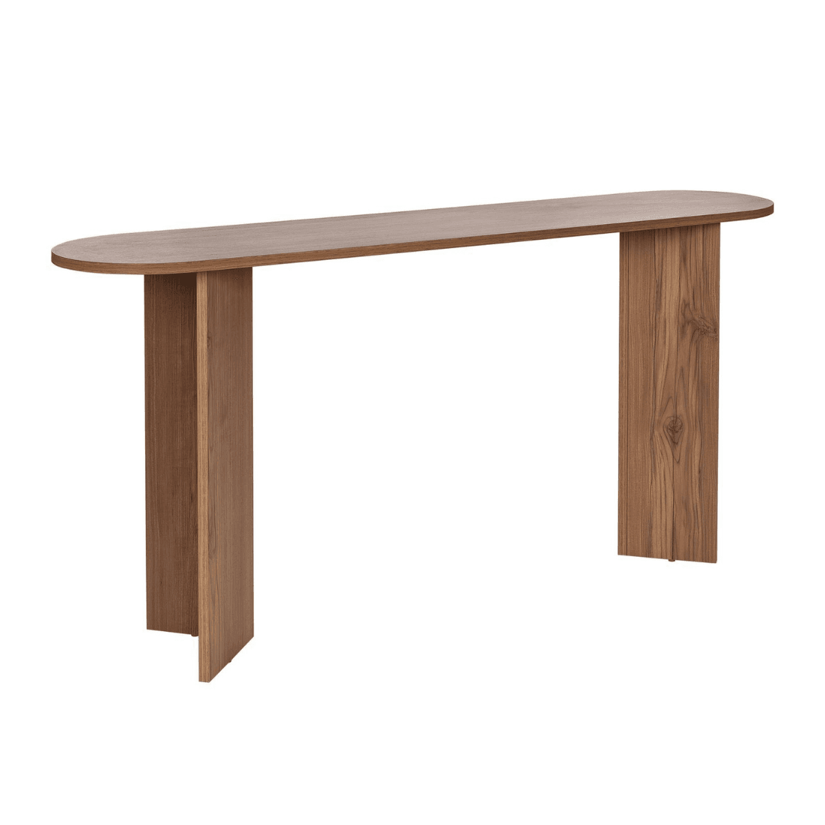 Console avec deux pieds L150 cm - SIRA - Couleur : Chêne - Panneaux de particules - Calicosy