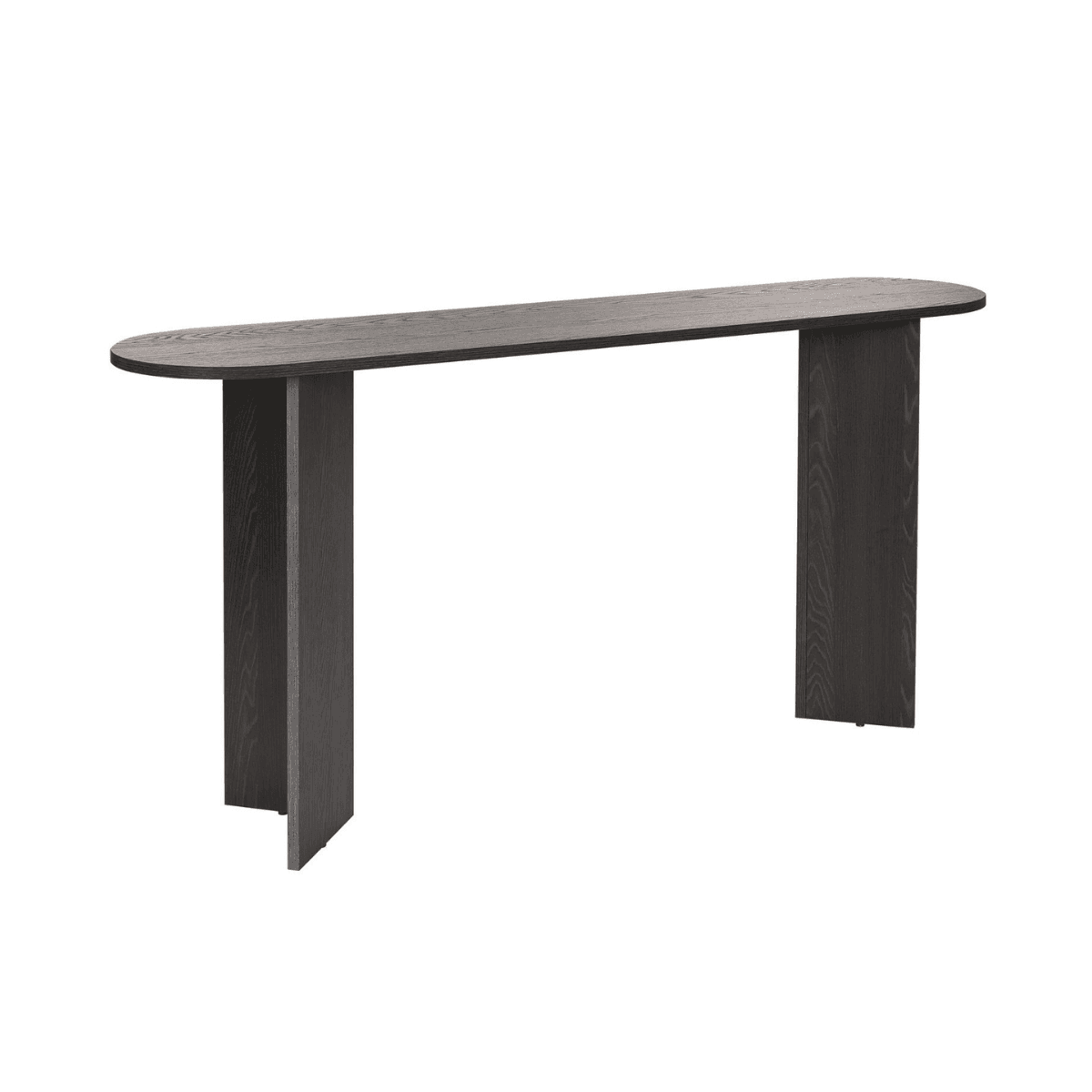 Console avec deux pieds L150 cm - SIRA - Couleur : Bois noir - Panneaux de particules - Calicosy