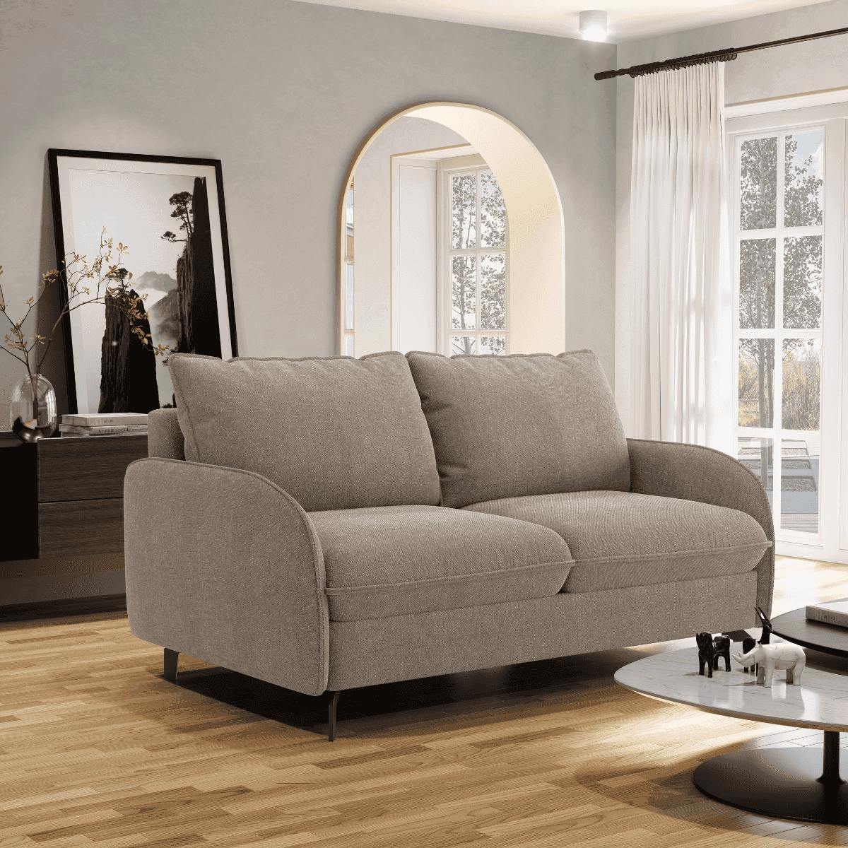 Canapé lit 3 places en tissu - BIANCA - Calicosy