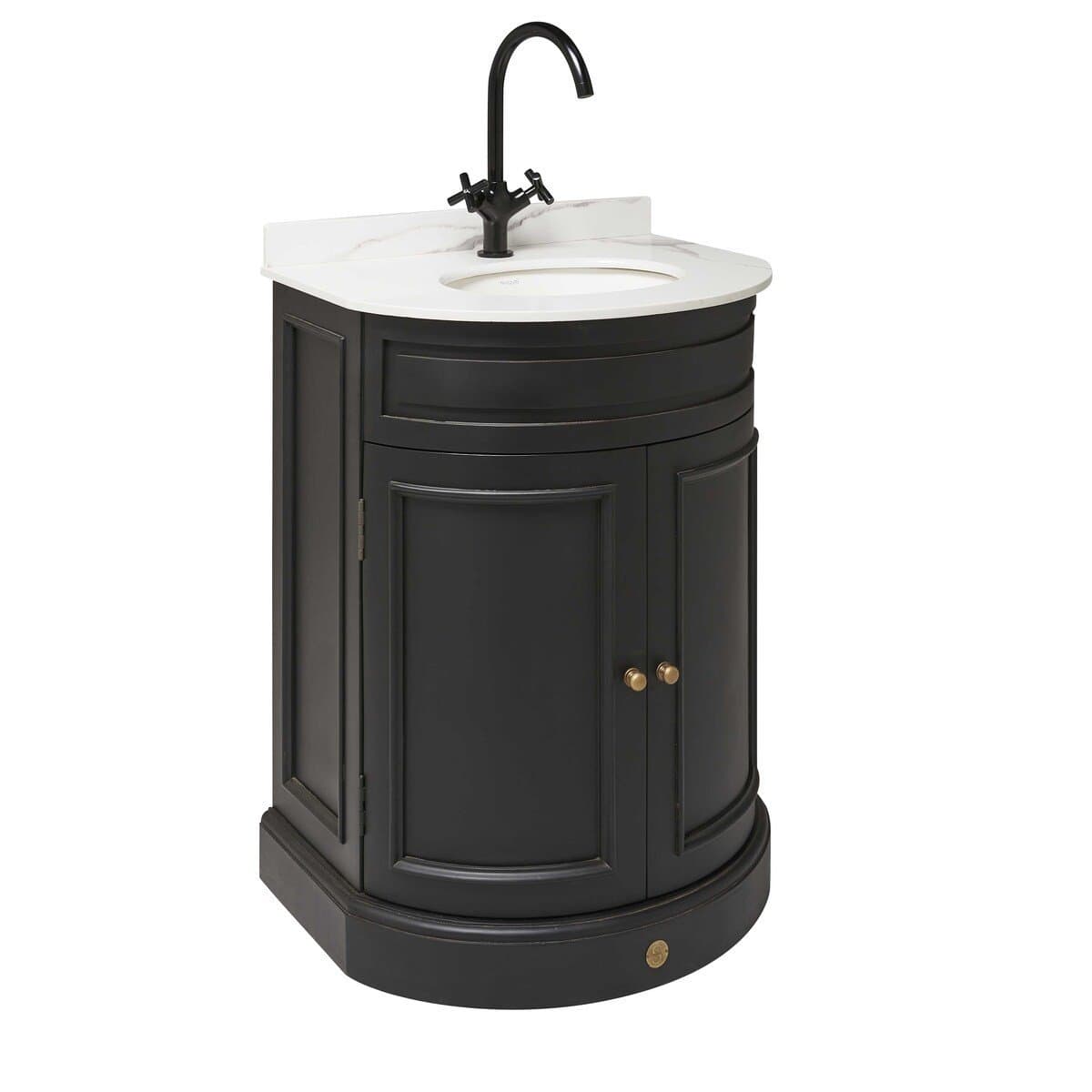 Meuble de lavabo noir mini HAUSMLANN - Calicosy