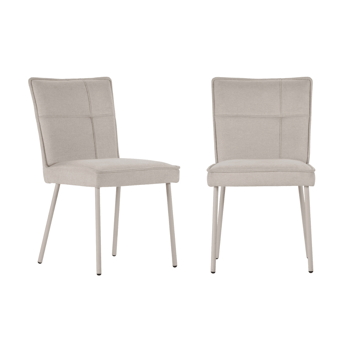 Lot de 2 chaises en tissu H84 cm - ELINA - Couleur : Crème - Tissu - Calicosy