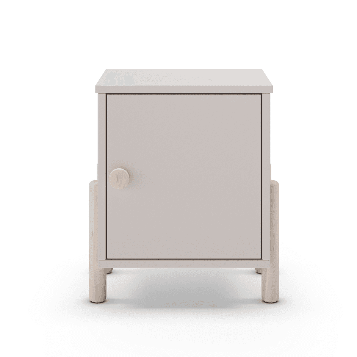 Table de chevet 1 porte H47 cm - DAPHNÉ - Couleur : Crème - MDF - Calicosy