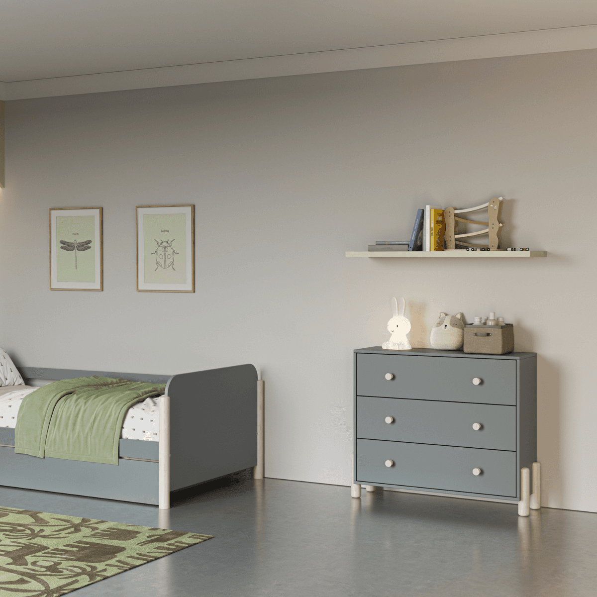 Commode 3 tiroirs L90 cm - DAPHNÉ - Calicosy