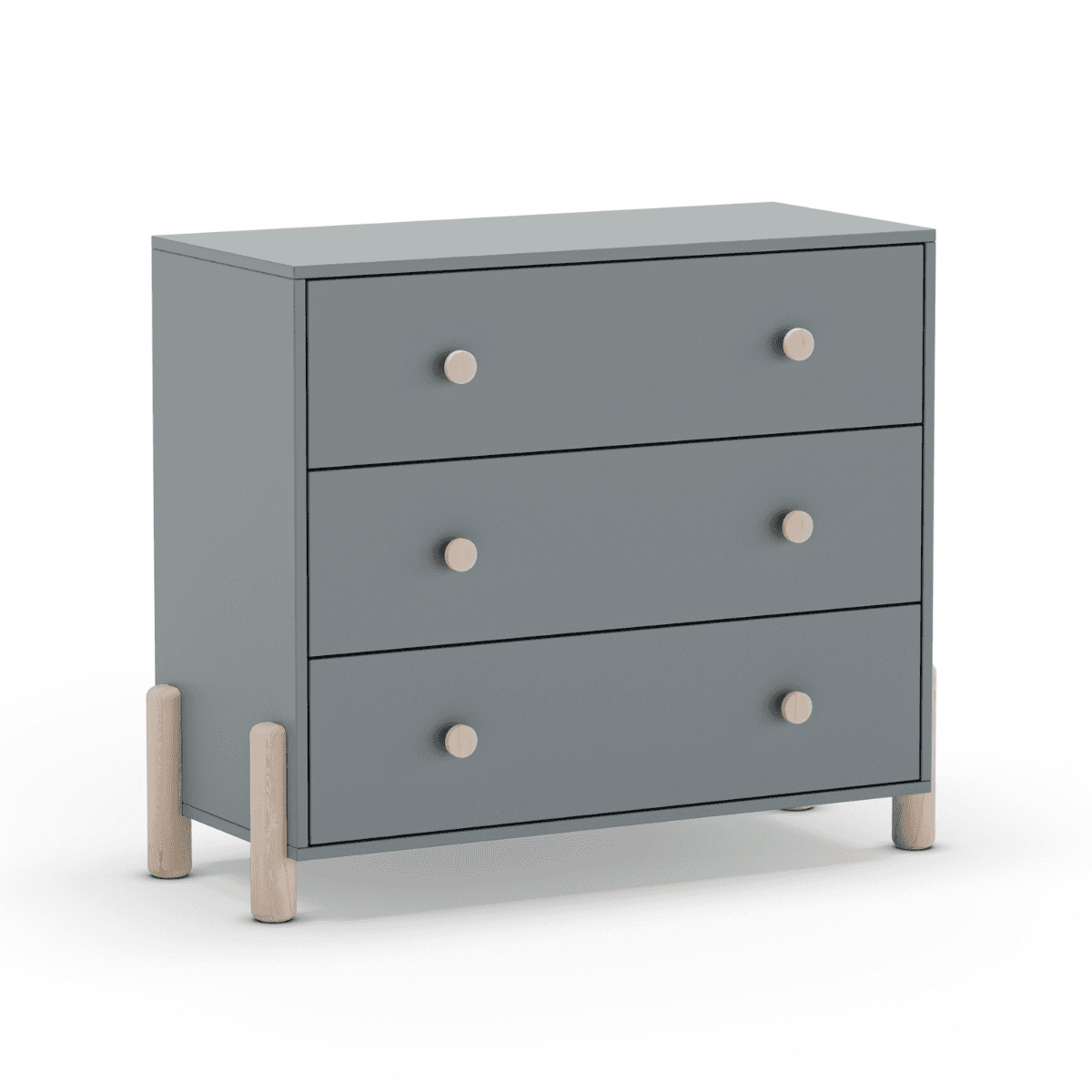 Commode 3 tiroirs L90 cm - DAPHNÉ - Couleur : Vert kaki - MDF - Calicosy