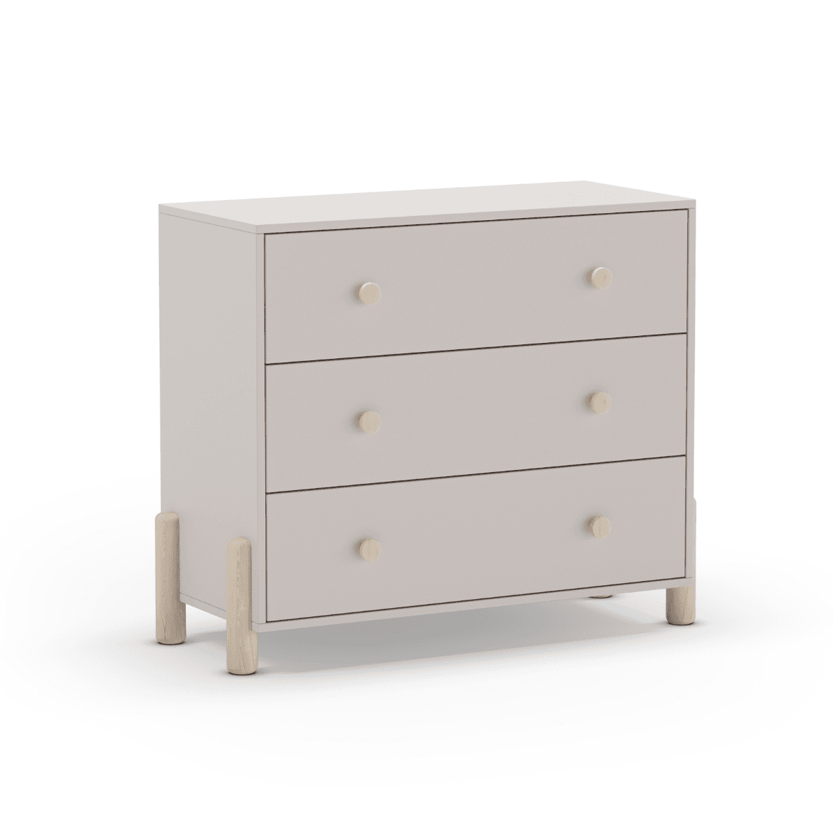 Commode 3 tiroirs L90 cm - DAPHNÉ - Couleur : Crème - MDF - Calicosy