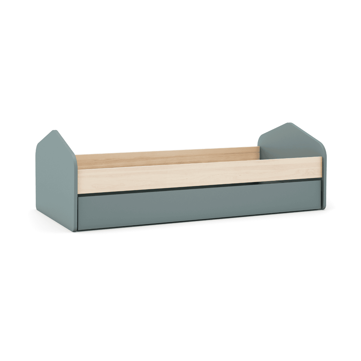 Lit 90x200 cm avec tiroir lit 90x190 cm  LÉONIE - Couleur : Vert kaki - MDF - Calicosy