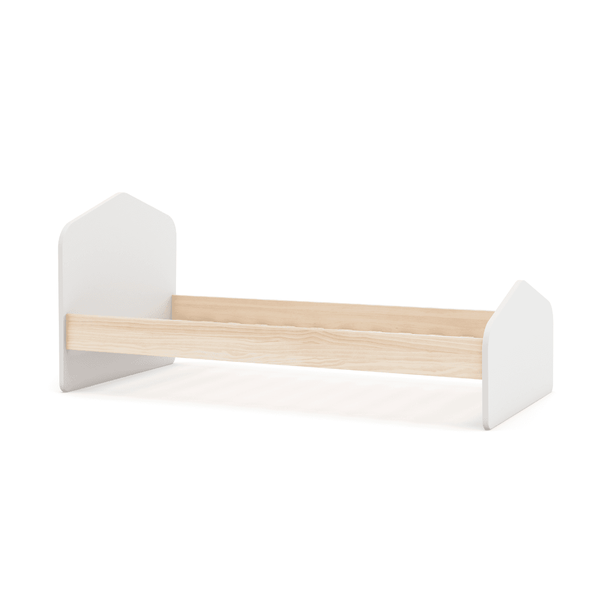 Lit couchage 90x190 cm - LÉONIE - Couleur : Blanc - MDF - Calicosy