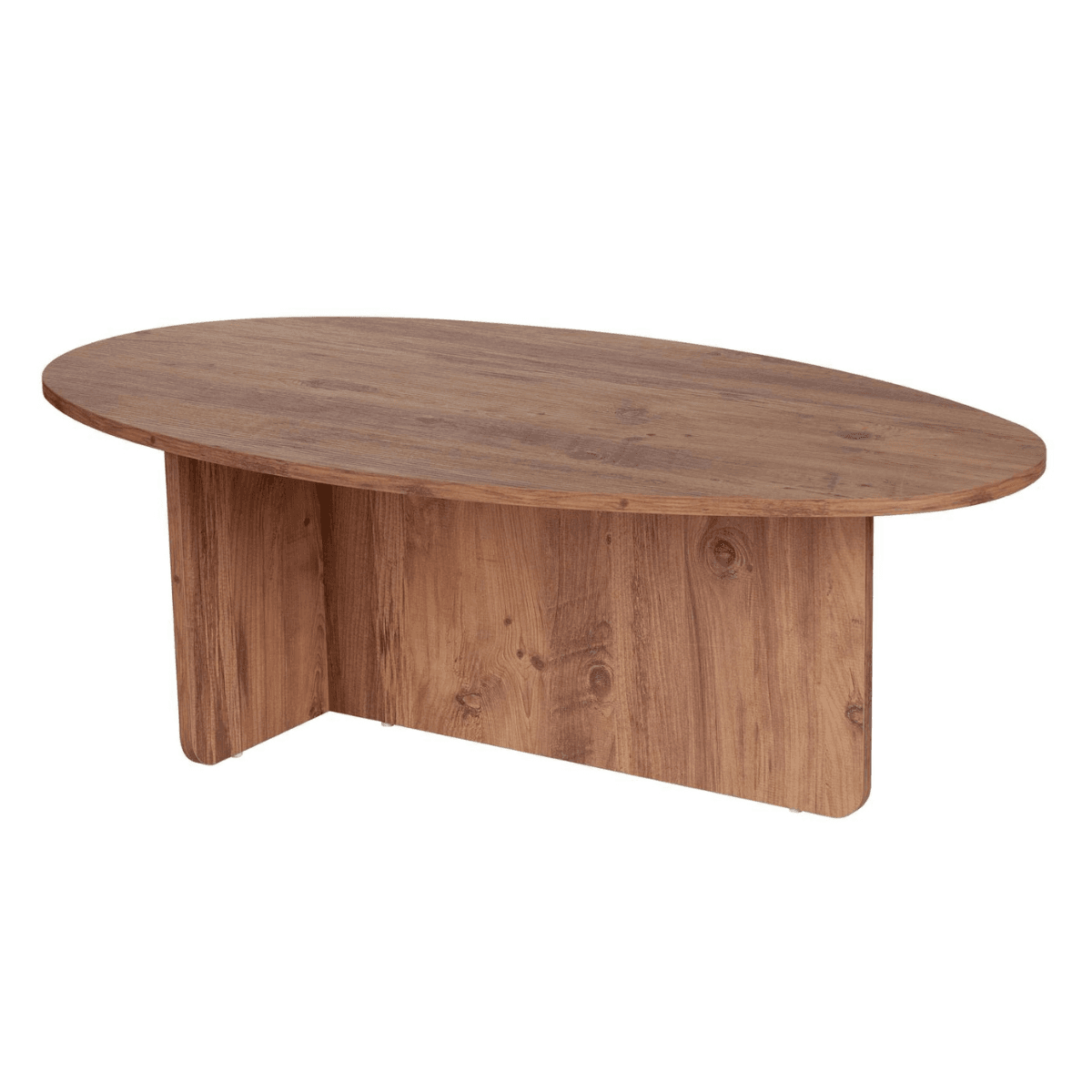Table basse avec plateau ovale L120 cm - ANNA - Couleur : Pin atlantique - Panneaux de particules - Calicosy