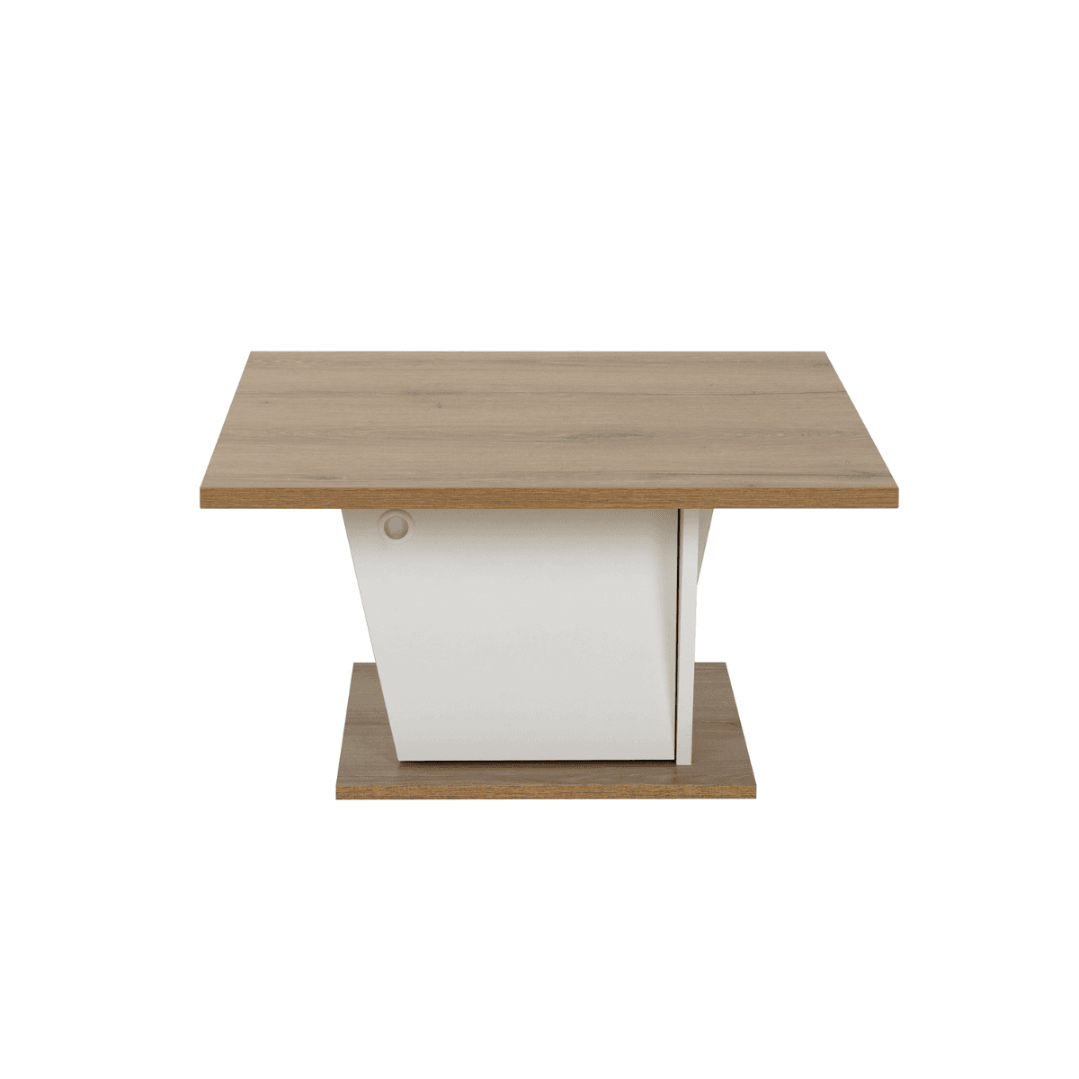 Table basse bar décor blanc et chêne - ATOS - Panneaux de particules - Calicosy