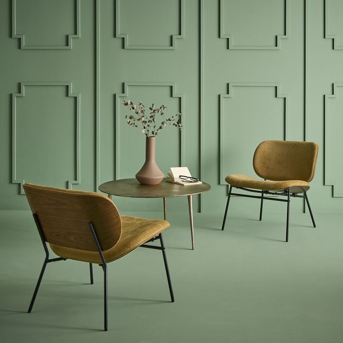 Fauteuil en tissu couleur bronze SERGE - Calicosy