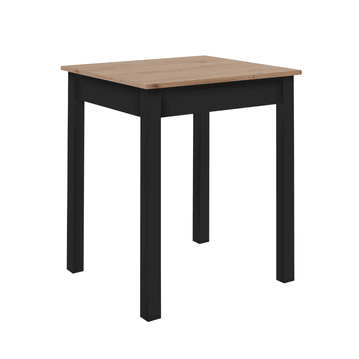 Table à manger L60 cm - ALENTO - Couleur : Chêne artisan / noir - Panneaux de particules - Calicosy