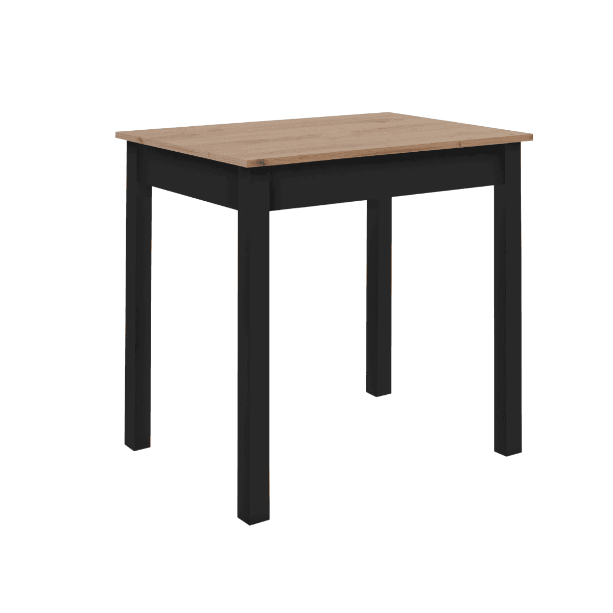 Table à manger L110 cm - ALENTO - Couleur : Chêne artisan / noir - Panneaux de particules - Calicosy