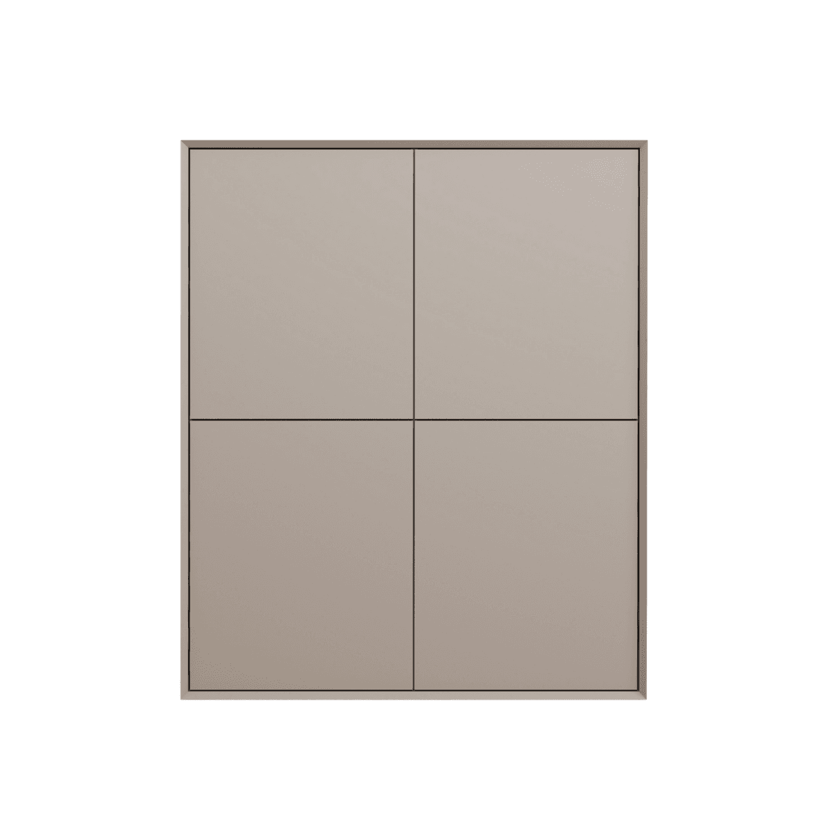 Buffet haut 4 portes L100 cm ORELIA - Couleur : Sable - Panneaux de particules - Calicosy