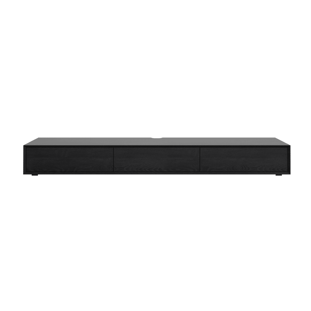Meuble TV L200 cm ORELIA - Couleur : Bois noir - Panneaux de particules - Calicosy