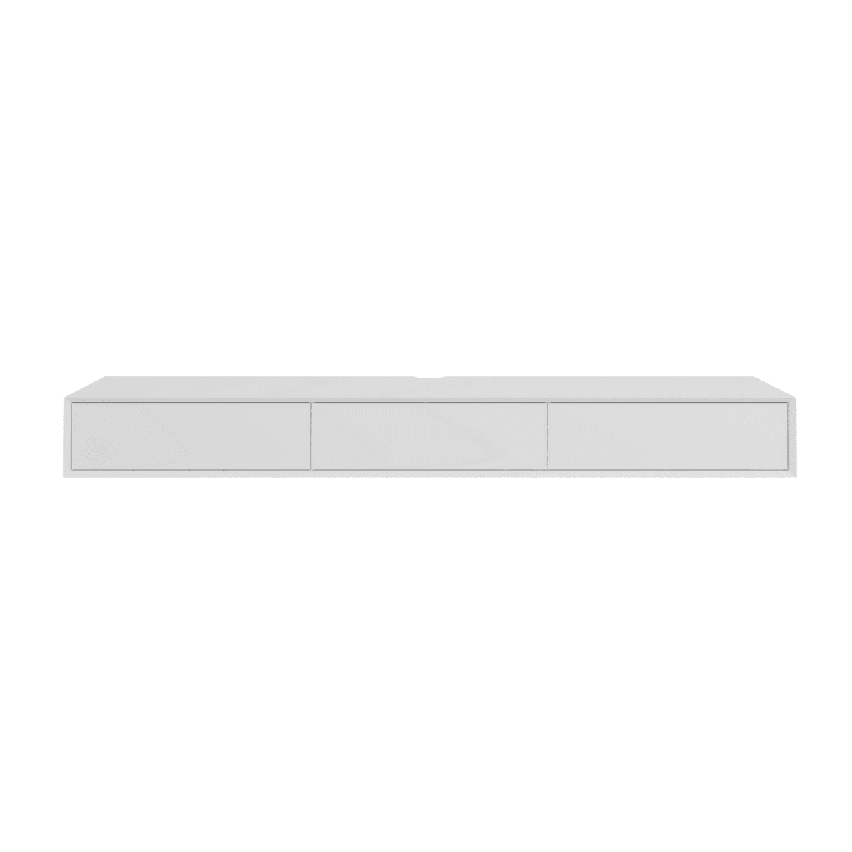 Meuble TV L200 cm ORELIA - Couleur : Blanc - Panneaux de particules - Calicosy