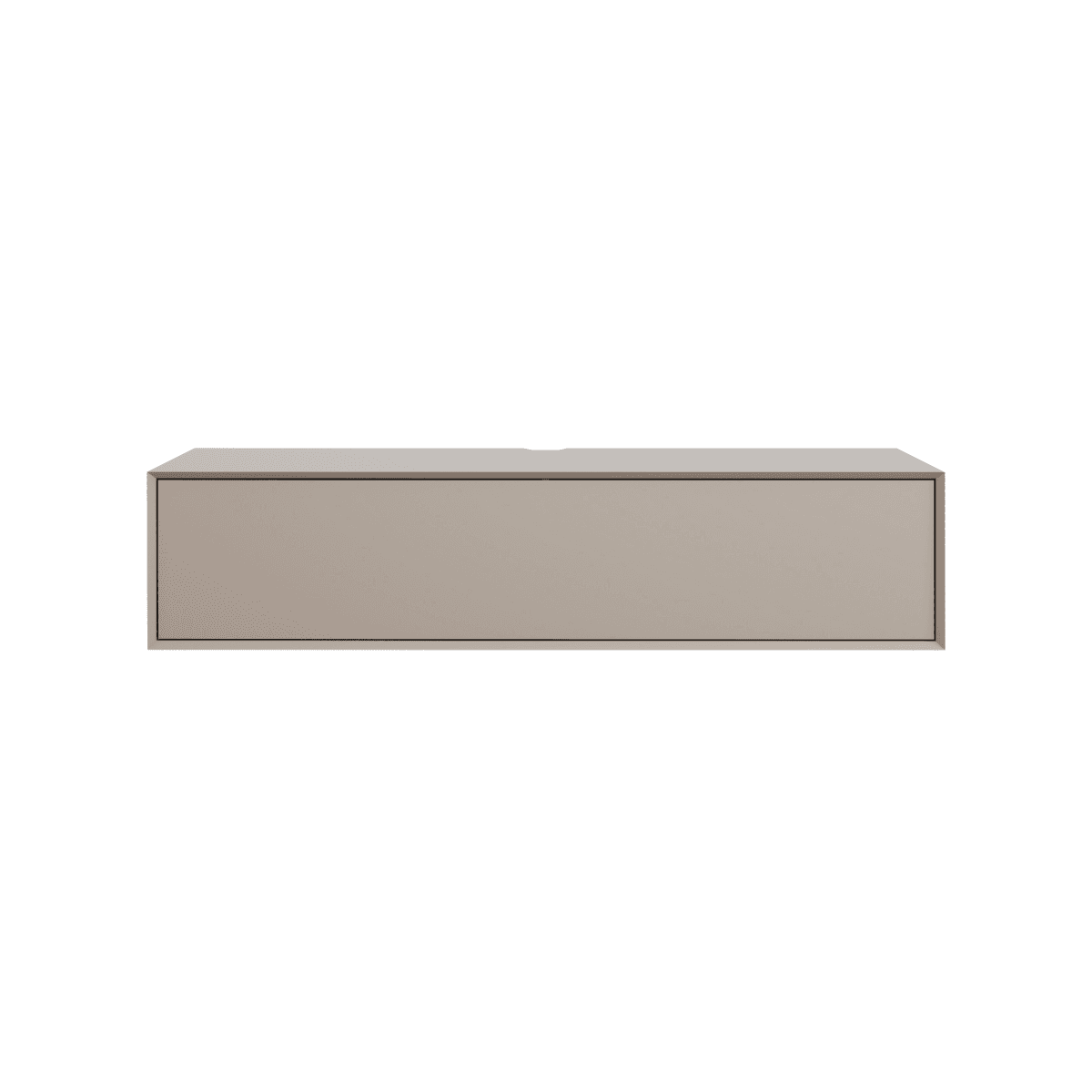Meuble TV bas 1 abattant L160 cm ORÉLIA - Couleur : Sable - Panneaux de particules - Calicosy