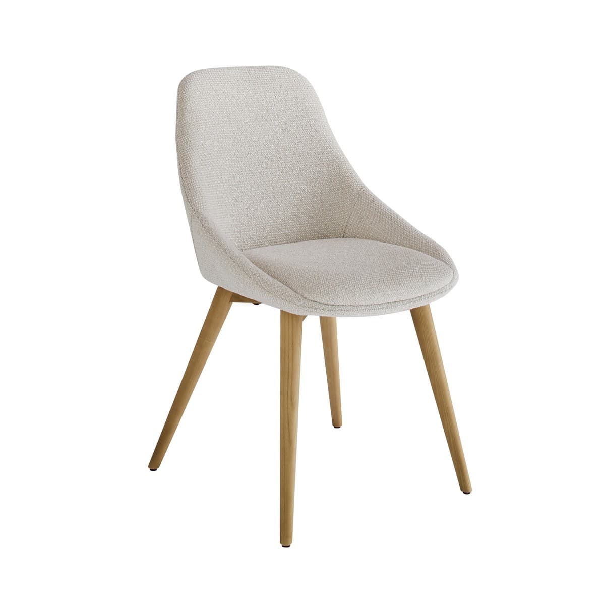 Chaise tapissée écrue ALBA - Bois massif - Calicosy