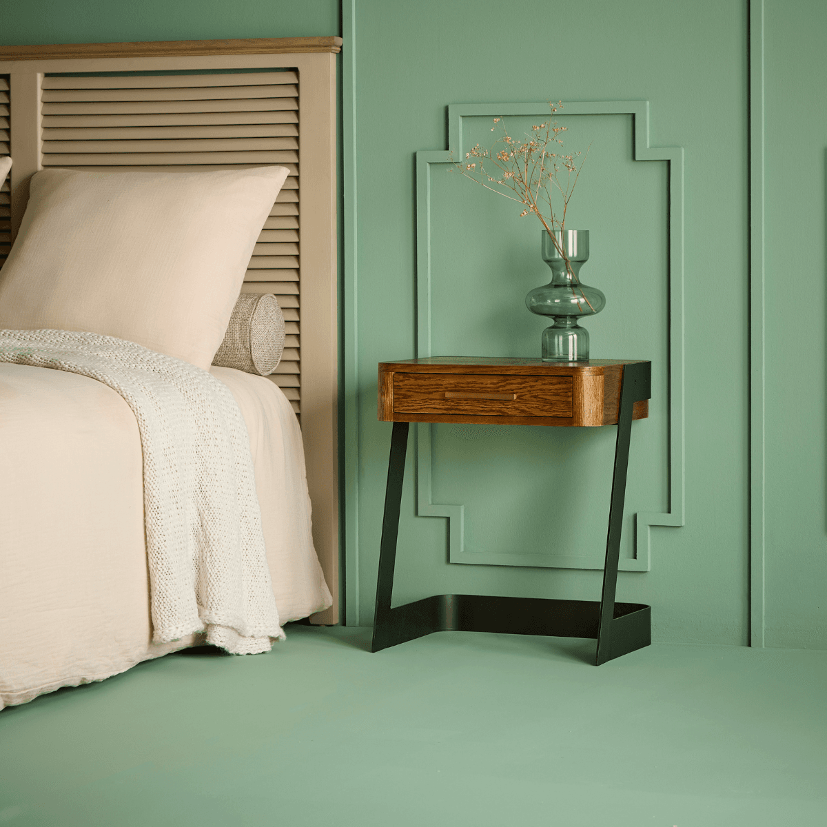 Chevet en chêne massif et métal SCARLETT - Bois massif - Calicosy