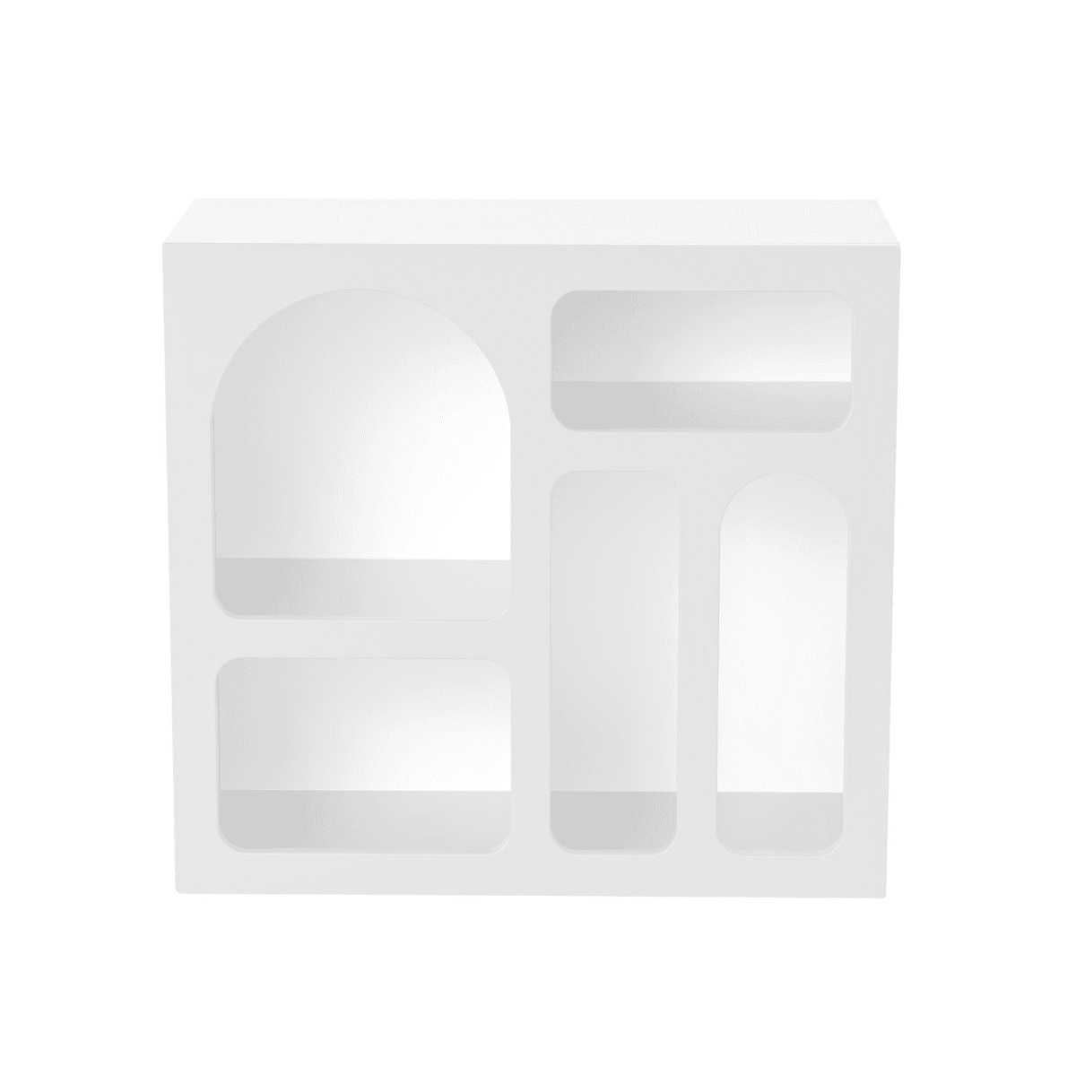 Etagère avec 5 niches L80 cm SORA - Couleur : Blanc - Panneaux de particules - Calicosy