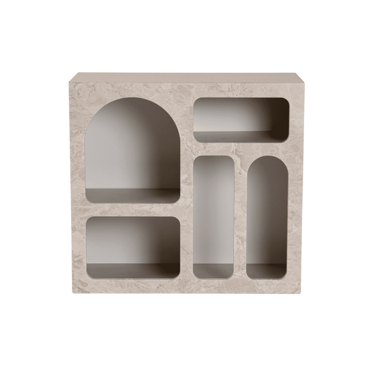 Etagère avec 5 niches L80 cm SORA - Couleur : Travertin - Panneaux de particules - Calicosy