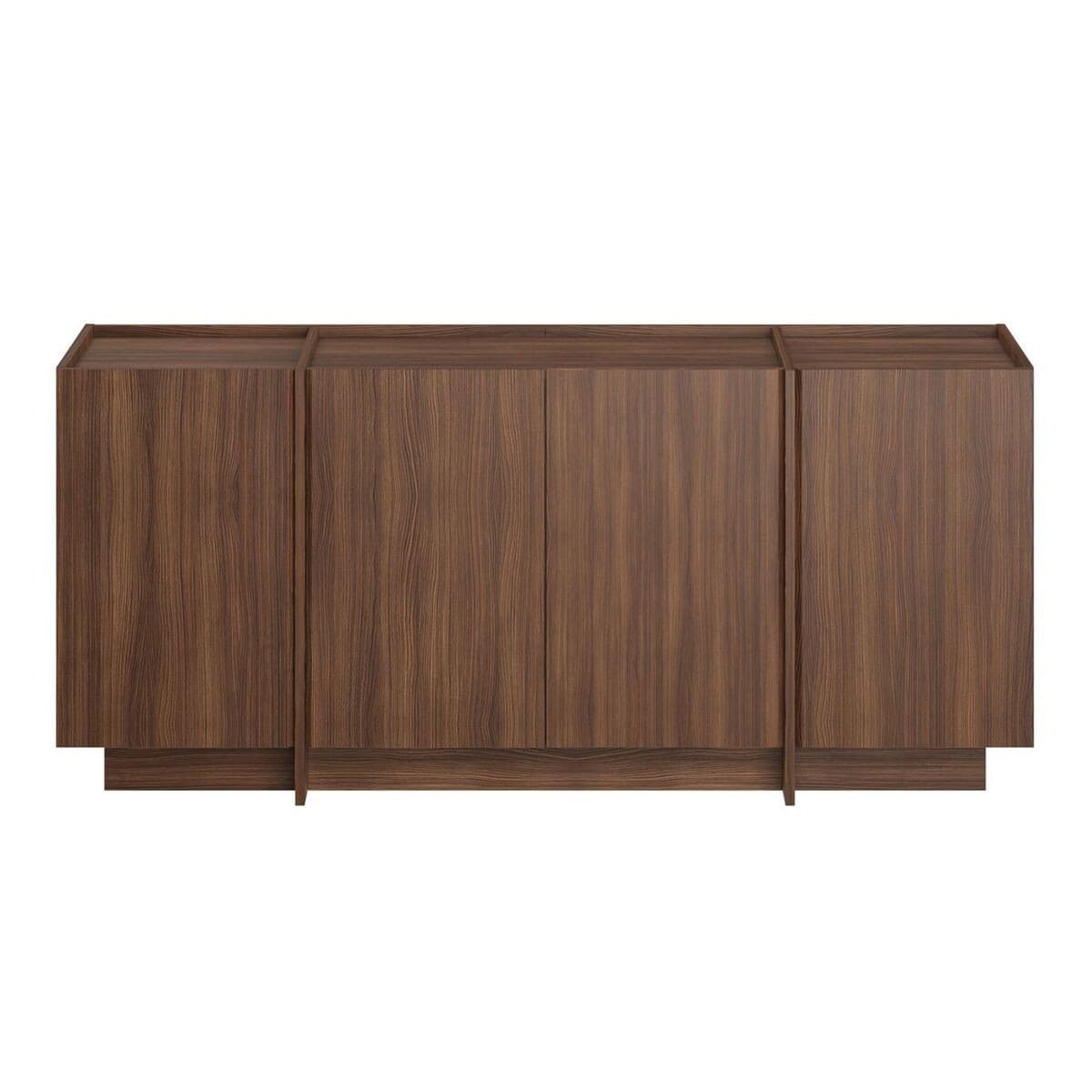 Buffet bas 4 portes L180 cm - ARVEN - Couleur : Noyer - Panneaux de particules - Calicosy