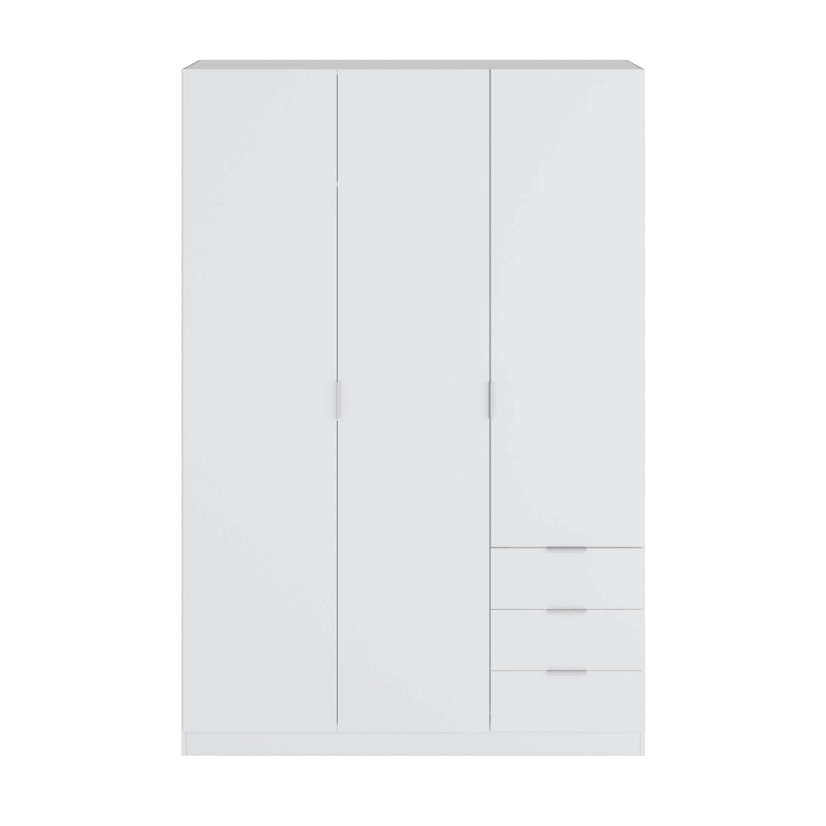 Armoire 3 portes et 3 tiroirs blanc H180 cm - NOÉ - Panneaux de particules - Calicosy