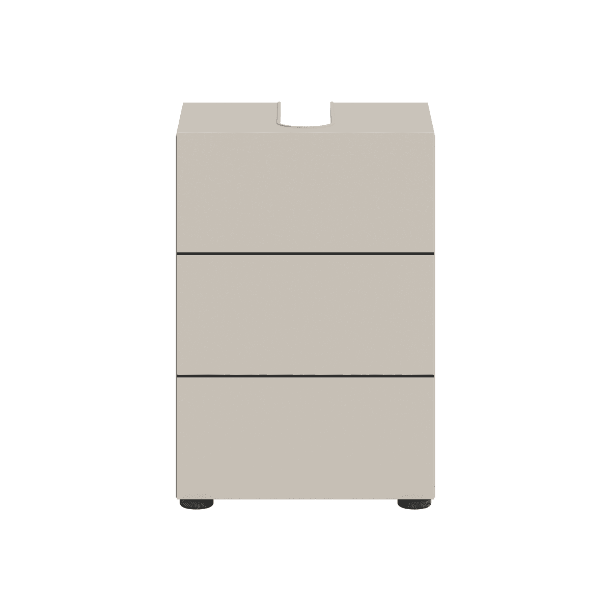 Meuble sous lavabo 1 porte L38 cm - NUA - Couleur : Cashmere - Panneaux de particules - Calicosy