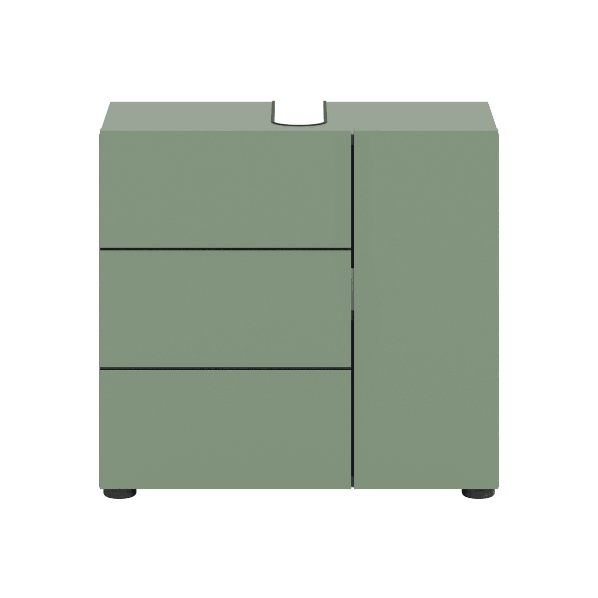 Meuble sous lavabo 2 portes L60 cm - NUA - Couleur : Vert - Panneaux de particules - Calicosy