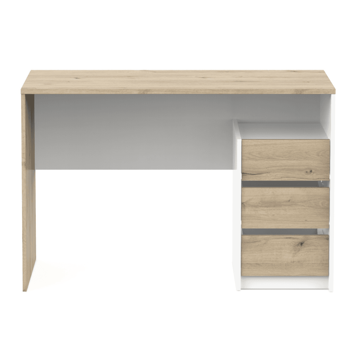 Bureau 3 tiroirs L117 cm - SIERRA - Panneaux de particules - Calicosy