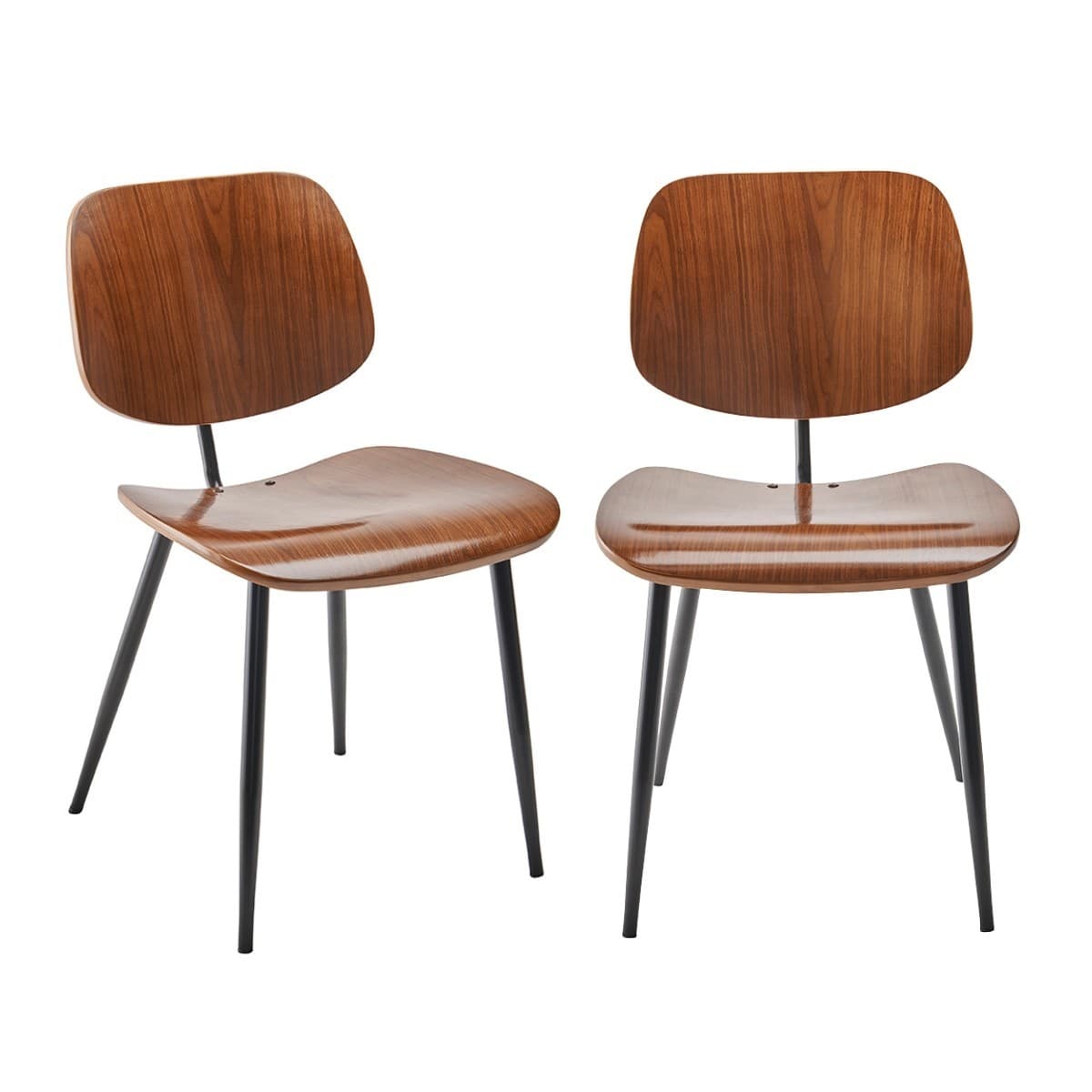 Chaises finition noyer Olympia - lot de 2 - Bois - Calicosy