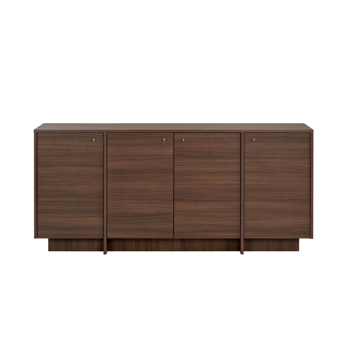 Buffet bas 4 portes L180 cm - KAY - Couleur : Noyer - Panneaux de particules - Calicosy