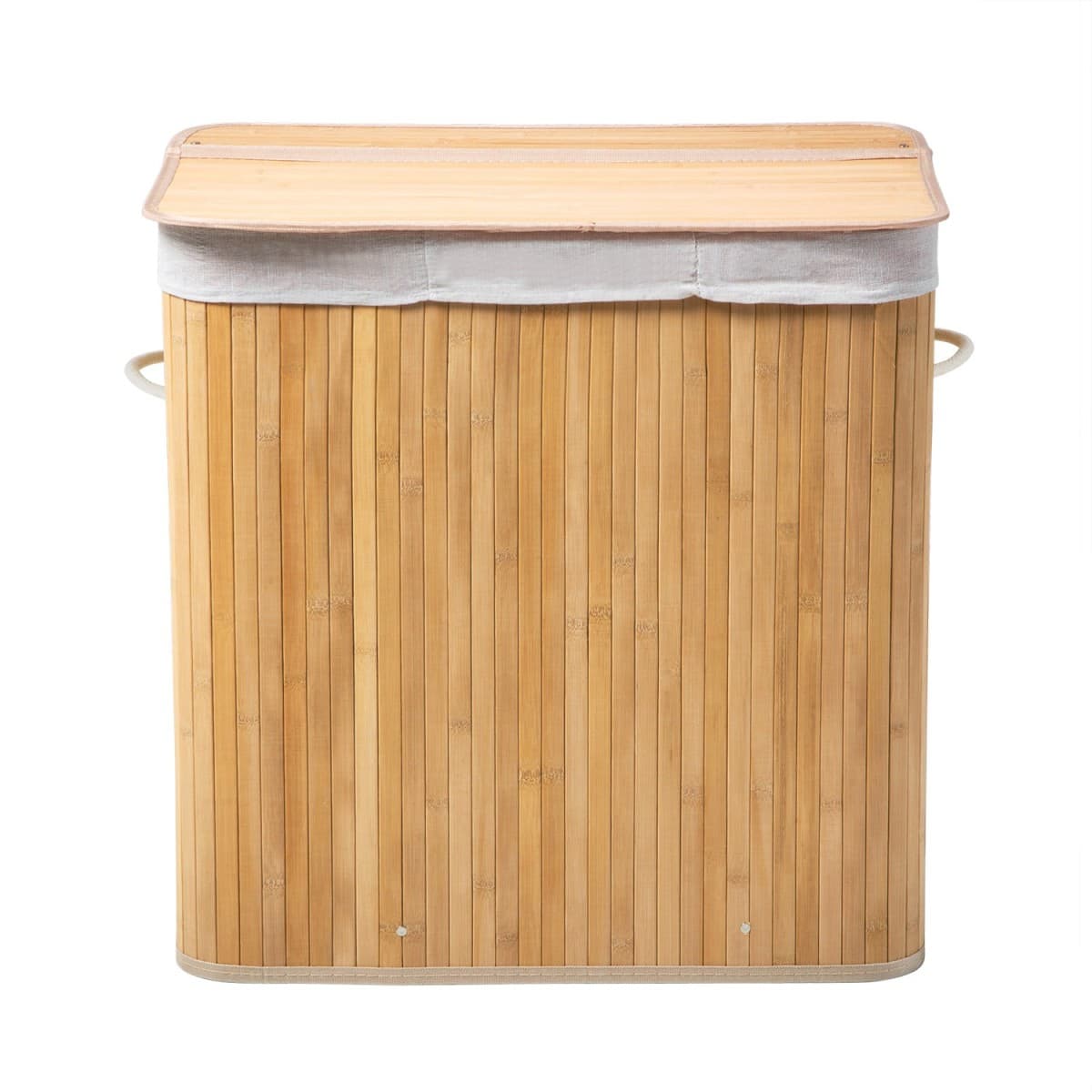 Panier à linge 150L en bambou 3 compartiments H60 cm - YSA - Bambou - Calicosy