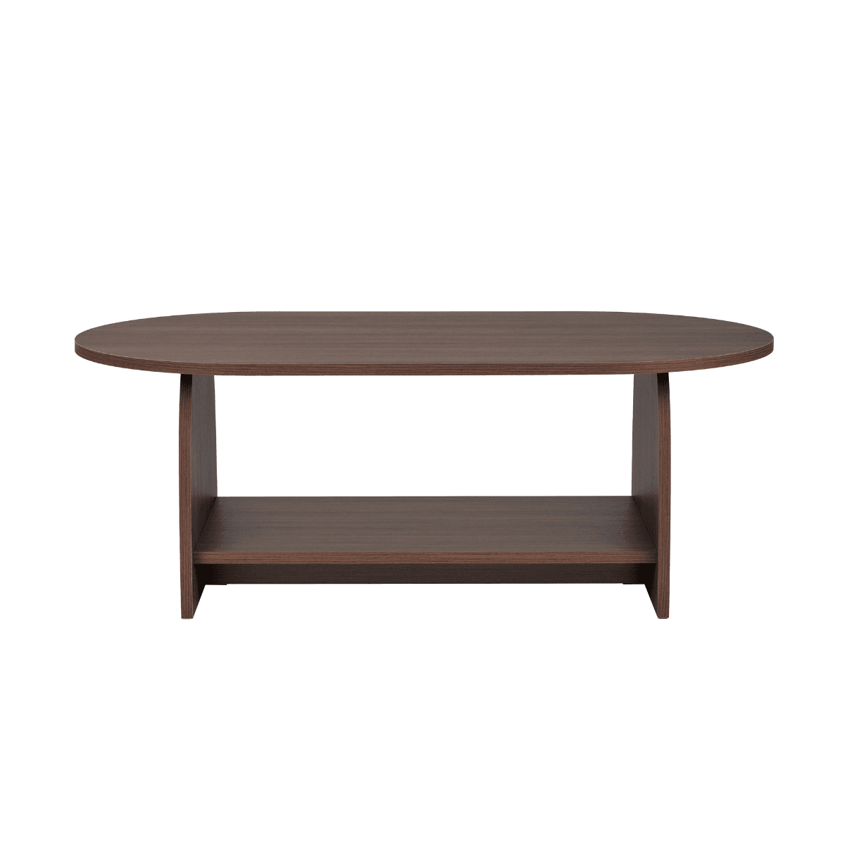 Table basse avec deux plateaux L110 cm - ASTER - Couleur : Noyer - Panneaux de particules - Calicosy
