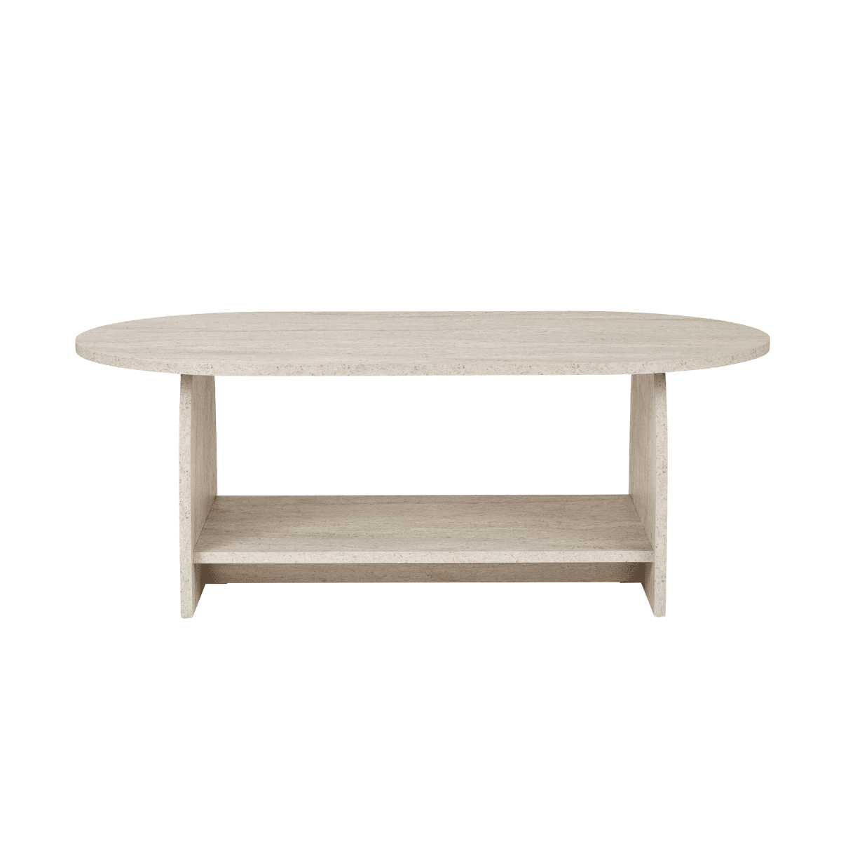 Table basse avec deux plateaux L110 cm - ASTER - Couleur : Travertin - Panneaux de particules - Calicosy