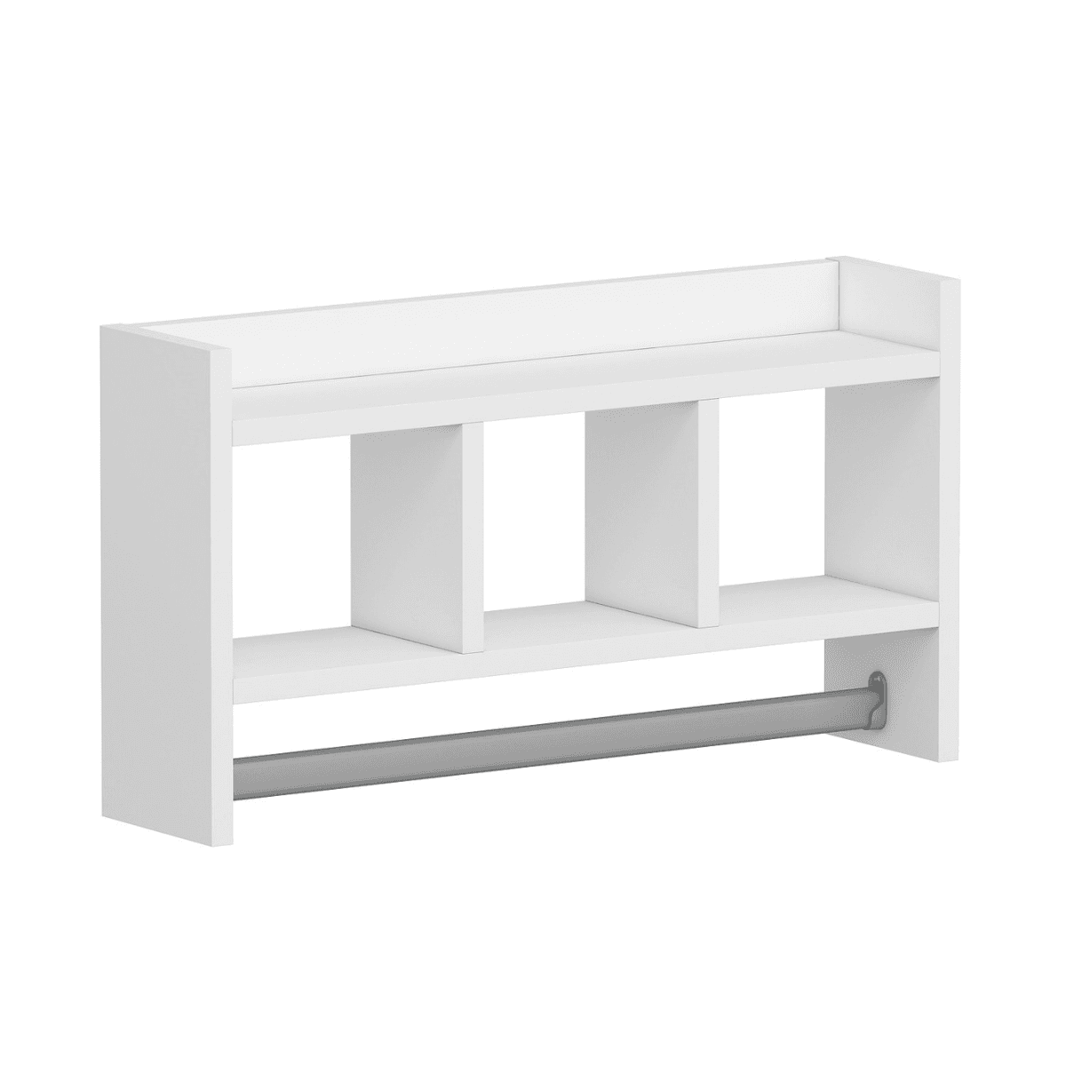 Etagère murale 3 niches L63 cm - MALIA - Couleur : Blanc - Panneaux de particules - Calicosy