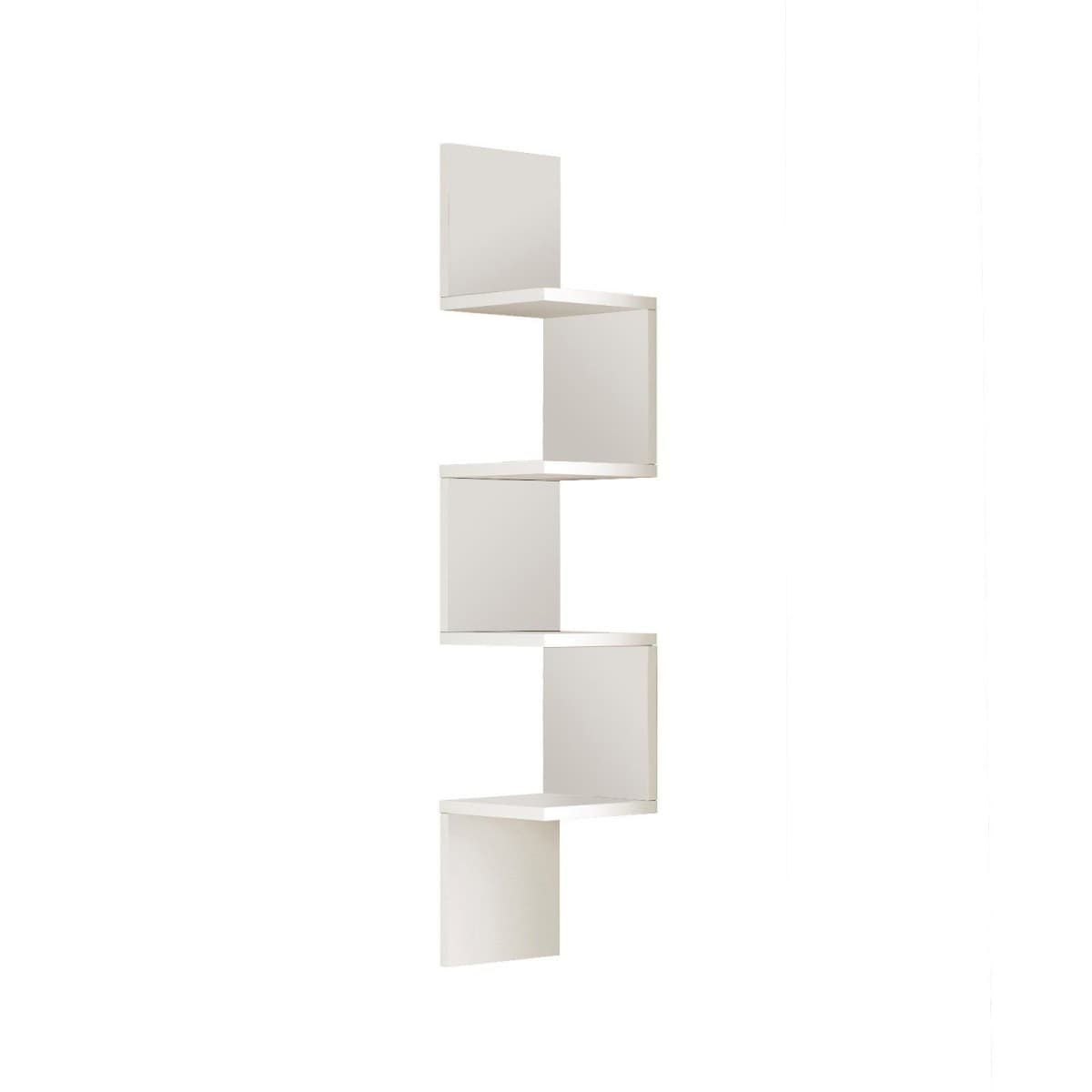 Etagère murale à 4 niveaux H117 cm - NOLIA - Couleur : Blanc - Panneaux de particules - Calicosy