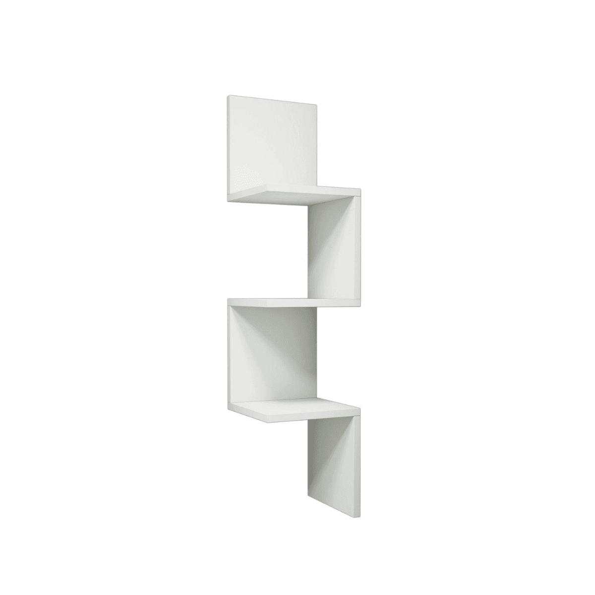 Etagère murale à 3 niveaux H105 cm - OLYA - Couleur : Blanc - Panneaux de particules - Calicosy