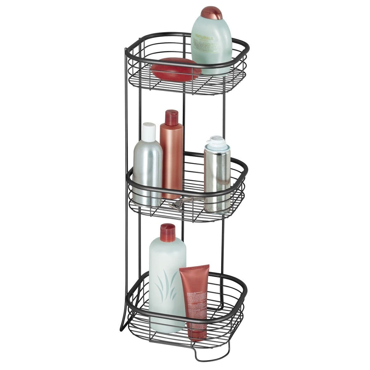 Étagère de douche 3 niveaux en acier - Métal - Calicosy